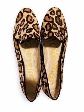 Sam Edelman Leopard Print Suede Flats - Brown & Black